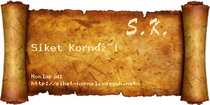 Siket Kornél névjegykártya