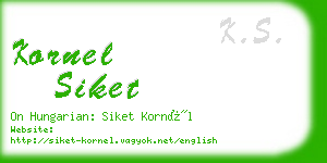 kornel siket business card